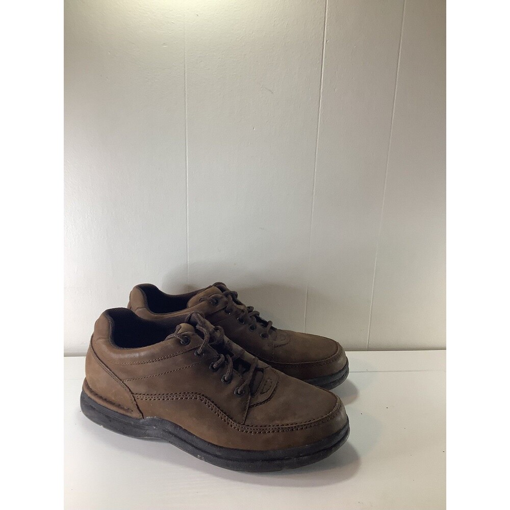Rockport Men’s WORLD TOUR Classic Lace Up Chocolate Nubuck Leather Size 10 .5